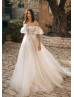 Beaded Ivory Lace Glitter Tulle Gorgeous Wedding Dress